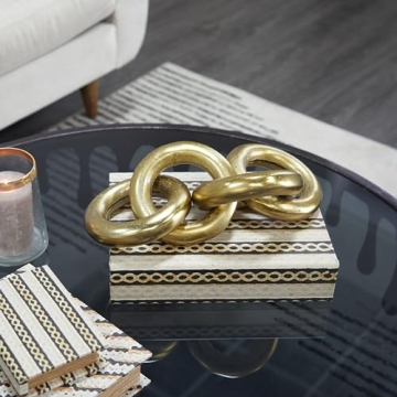 Deco 79 Gold Aluminum Chain Sculpture for Modern Homes