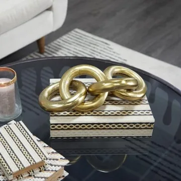 Deco 79 Gold Aluminum Chain Sculpture for Modern Homes