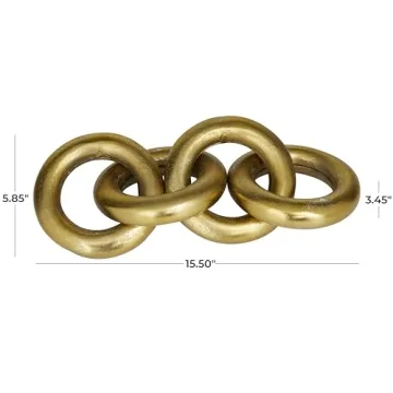 Deco 79 Gold Aluminum Chain Sculpture for Modern Homes