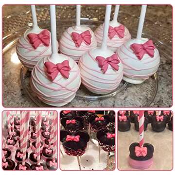 YunKo W0770 8 Mini Bows Silicone Fondant Molds Sugar Candy Cake Pop Bow Craft Molds DIY Cake Decorating