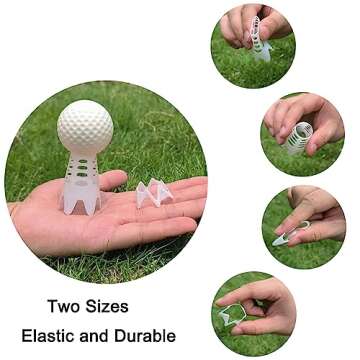 Golf Simulator Tees for Home Indoor Golf Practice Training, Golf Mat Tees for Winter Turf and Driving Range, Pack of 10 Tall & 10 Short (White)
