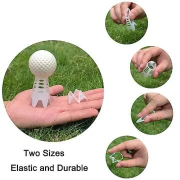 Golf Simulator Tees for Home Indoor Golf Practice Training, Golf Mat Tees for Winter Turf and Driving Range, Pack of 10 Tall & 10 Short (White)