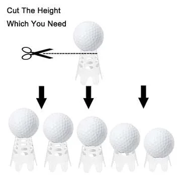 Golf Simulator Tees for Home Indoor Golf Practice Training, Golf Mat Tees for Winter Turf and Driving Range, Pack of 10 Tall & 10 Short (White)