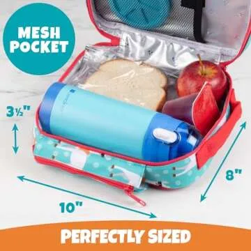 Insulated Lunch Box w Snack Pocket & Water Bottle Holder-Girls or Kids Llama School Lunchbox Tote Keeps Food Hotter or Colder Longer- Reusable Bag Fits Most Bento Boxes, Ice Packs- Back To School