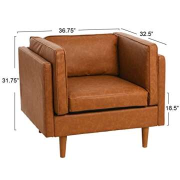 Creative Co-Op Atley High Sided Armchair in Vegan Leather