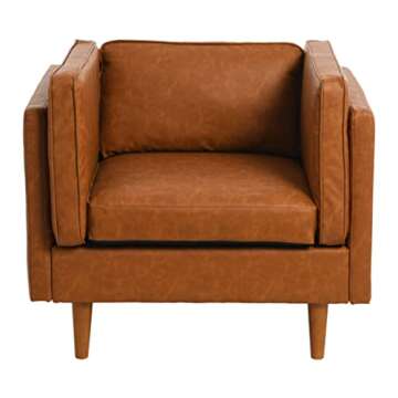Creative Co-Op Atley High Sided Armchair in Vegan Leather