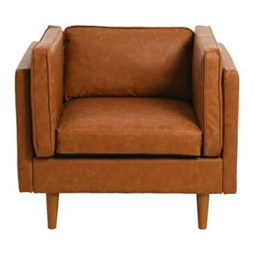 Creative Co-Op Atley High Sided Armchair in Vegan Leather