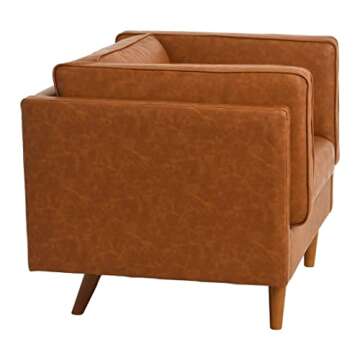 Creative Co-Op Atley High Sided Armchair in Vegan Leather