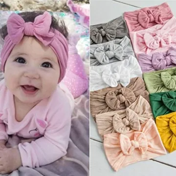 CÉLLOT Super Stretchy Knot Headbands for Baby Girls