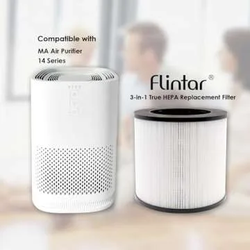 Flintar H13 True HEPA Replacement Filters - 3-in-1 Filtration System for Medify Air Purifier, 2-Pack