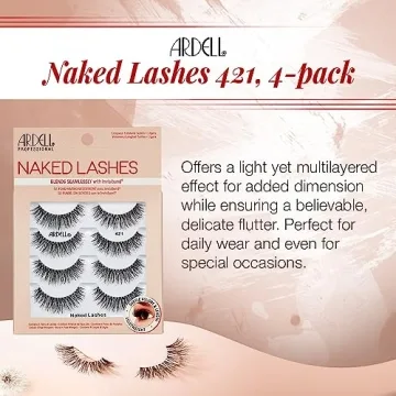 Natural-Looking Ardell Naked Strip Lashes 421 – 4 Pairs