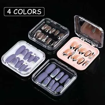 20pcs Press On Nail Packaging Boxes with 60pcs Double Sided Adhesive Nail Tape Acrylic Press On Nail...
