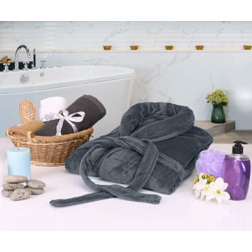 Luxurious Men's Fleece Bathrobe, XX-Large-3X-Large