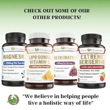 Pure Organic Elements - Liposomal Vitamin C Dietary Supplement, Capsules Non GMO, Soy Free, Gluten Free