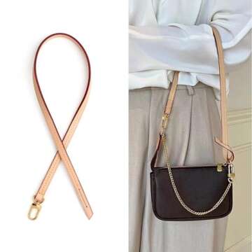 Jiesinlov Vachetta Leather Replacement Bags Strap Shoulder Strap for Multi Pochette Accessories (0.3...