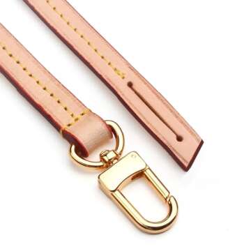 Jiesinlov Vachetta Leather Replacement Bags Strap Shoulder Strap for Multi Pochette Accessories (0.37Width Single Buckle 23.5Length)