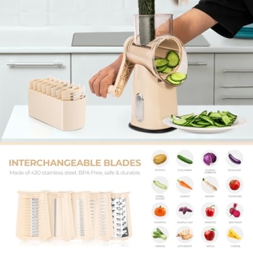 SUSTEAS Rotary Cheese Grater - Efficient Kitchen Tool