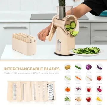 SUSTEAS Rotary Cheese Grater - Efficient Kitchen Tool