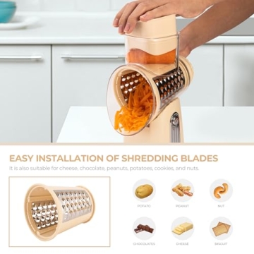 SUSTEAS Rotary Cheese Grater - Efficient Kitchen Tool