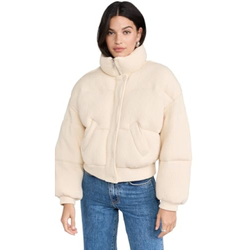Stylish [BLANKNYC] Women's Cream Pie Bomber Jacket for Trendy Fashion