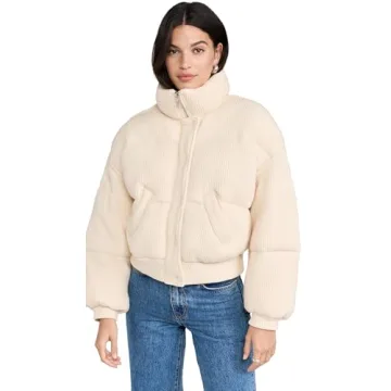 Stylish [BLANKNYC] Women's Cream Pie Bomber Jacket for Trendy Fashion