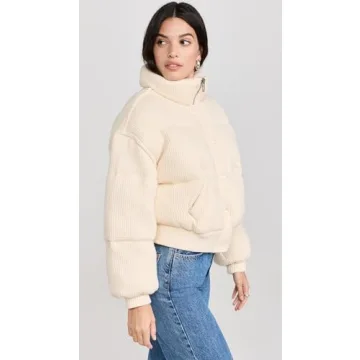 [BLANKNYC] Women's Cream Pie Bomber Jacket Stylish Layering