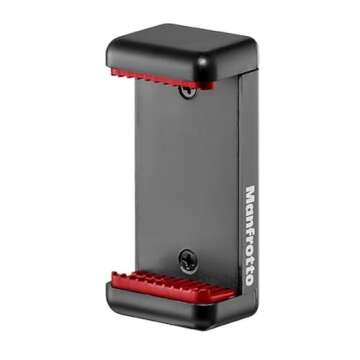 Manfrotto Mini Tripod with Universal Smartphone Clamp, Made in Italy, for iPhone with or Without Case, CSC, Vlogging, Videography, MKPIXICLMII-BK,Black