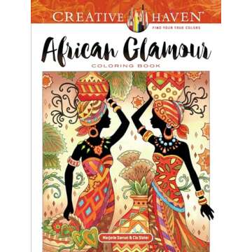 Creative Haven African Glamour Coloring Book for Adults