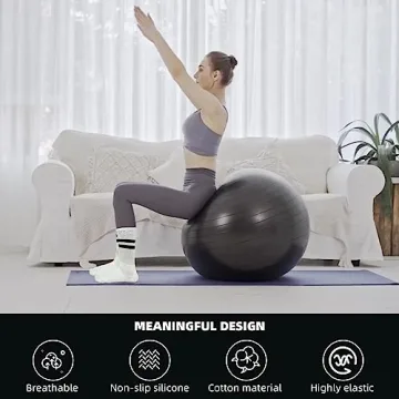 JCZANXI Yoga Socks with Grips Non Slip Cushioned Crew Socks