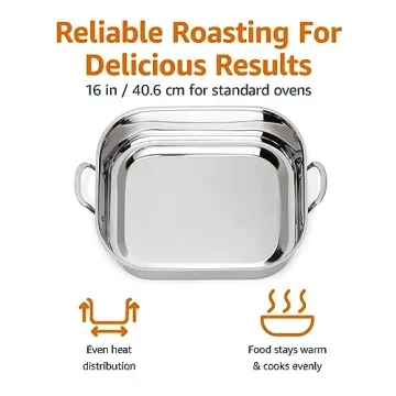 Durable Stainless Steel Roasting Pan with V-Rack