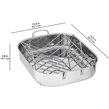 Durable Stainless Steel Roasting Pan with V-Rack