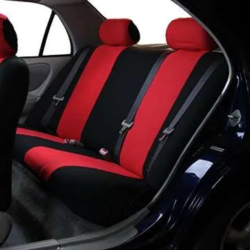 FH Group Universal Fit Red Black Seat Covers for Cars