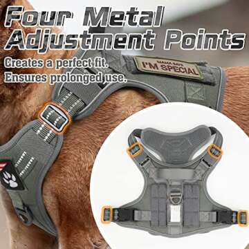 rabbitgoo Tactical Dog Harness for Large Dogs, No Pull Military Service Vest with Handle & Molle, Ea...