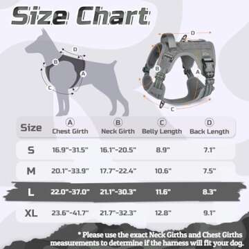 rabbitgoo Tactical Dog Harness for Large Dogs, No Pull Military Service Vest with Handle & Molle, Easy Control for Training Walking, Adjustable Reflective Straps, Dark Grey, L