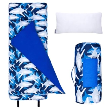 Wildkin Original Nap Mat with Reusable Pillow for Boys & Girls, Perfect for Daycare and Sleepovers