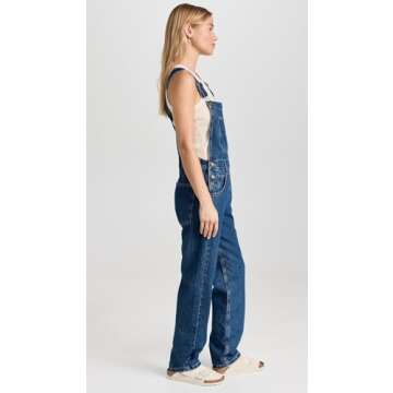 Free People Women's Ziggy Denim Overall, Sapphire Blue