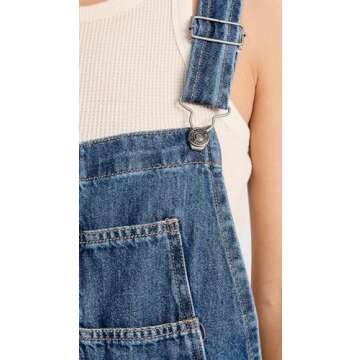Free People Women's Ziggy Denim Overall, Sapphire Blue