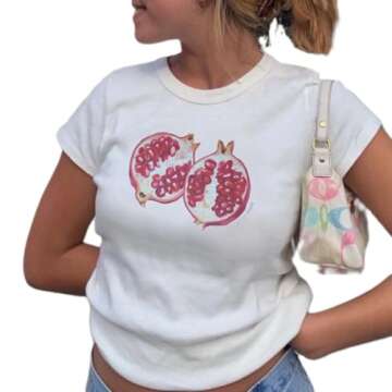 Trendy Y2k Baby Tee Bow Print Graphic Crop Top