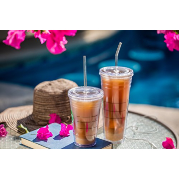 Hummingbird Glass Straws Eco-Friendly 4-Pack for Drinks