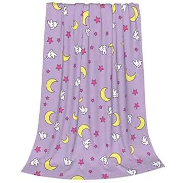 Qazyyi Usagi Rabbit Moon Throw Blanket Flannel 80x60
