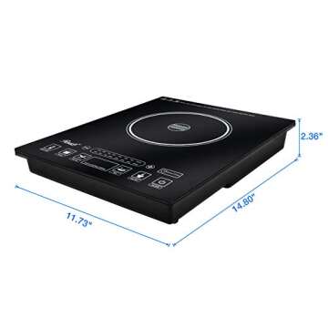Rosewill Induction Cooker 1800 Watt, 5 Pre-Programmed Induction Cooktop, Electric Burner with Stainless Steel Pot 10" 3.5 QT 18-8, RHAI-15001