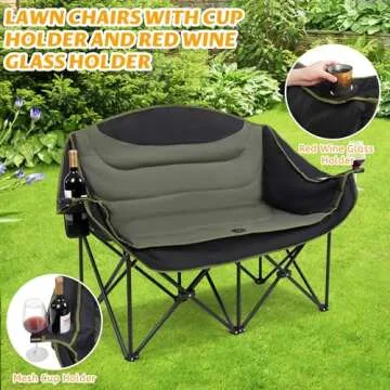UBALANCE Double Camping Chair | Two Person Camp Chair