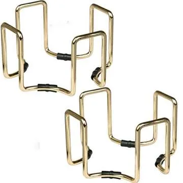 Gold Coaster Holders (2 Pack) - Iron Non-Skid & Non-Scratch Holders Protect Tabletops - Fits 5 Coasters 4" to 4.25" in Size - Octagonal Design Holds Coasters of Any Shape - Aesthetic Coaster Storage