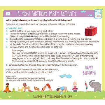YOGi FUN Kids Yoga Cards Kit with Illustrations, Rhyming Poems, Birthday Activity and 2 DIY Dice