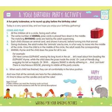 YOGi FUN Kids Yoga Cards Kit with Illustrations, Rhyming Poems, Birthday Activity and 2 DIY Dice