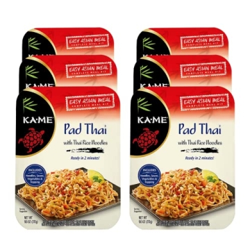 KA-ME Easy Asian Complete Meal Kit with Thai Rice Noodles,Meals, Pad Thai, 9.6 Ounce (Pack of 6) (47...