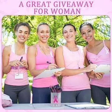 Yeaqee Breast Cancer Awareness Pink Gel Pen Set of 24