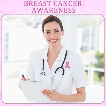 Yeaqee 24 Pcs Breast Cancer Awareness Retractable Pink Pens Pink Ribbon Ballpoint Pen 0.5mm Black Ink Pink Gel Pens Fine Point Pink Office Supplies for Event Theme Party Favors Accessories