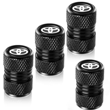 Metal Auto Tire Valve Stem Compatible with Toyota Trim Accessories 4pcs Black
