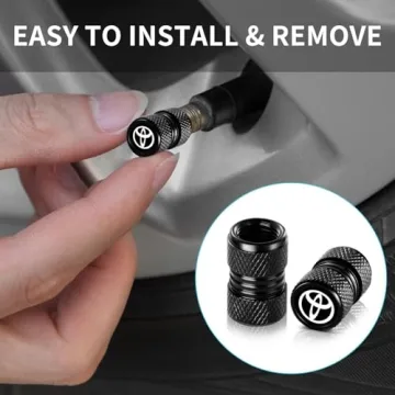 Metal Auto Tire Valve Stem Compatible with Toyota Trim Accessories 4pcs Black